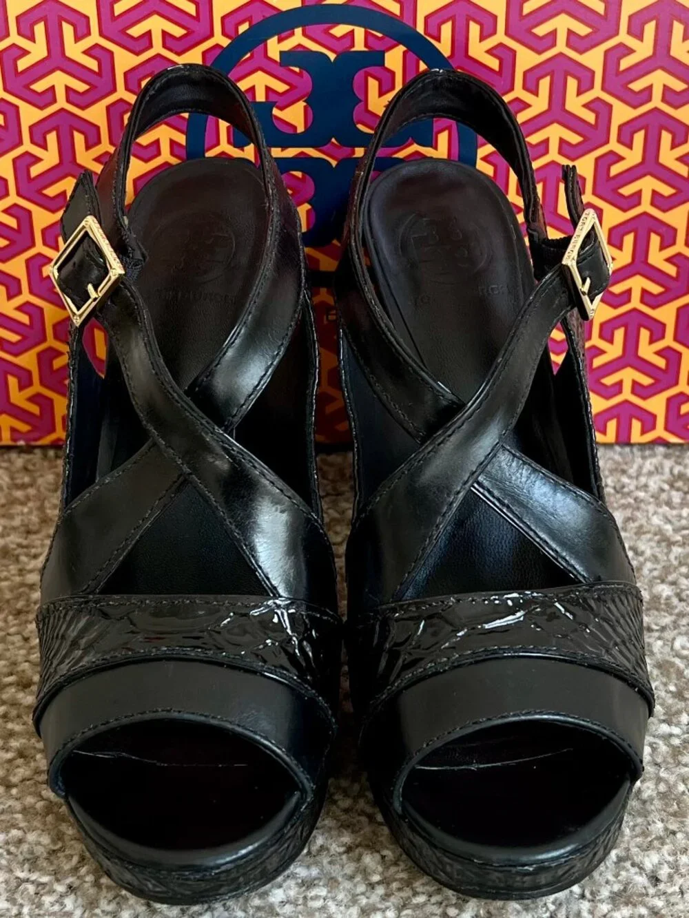 Tory Burch Deidre-Shiny Women's Platform-Heels/Sandals, Size 9